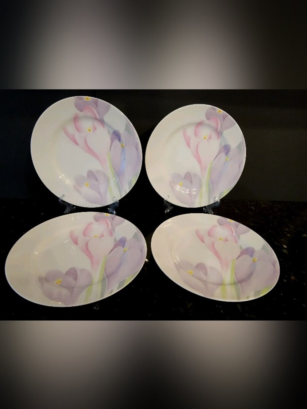 Mikasa LAB02 Spring Crocus 7 5" Bread/ Dessert Plates  Pastel Colors Set of 4